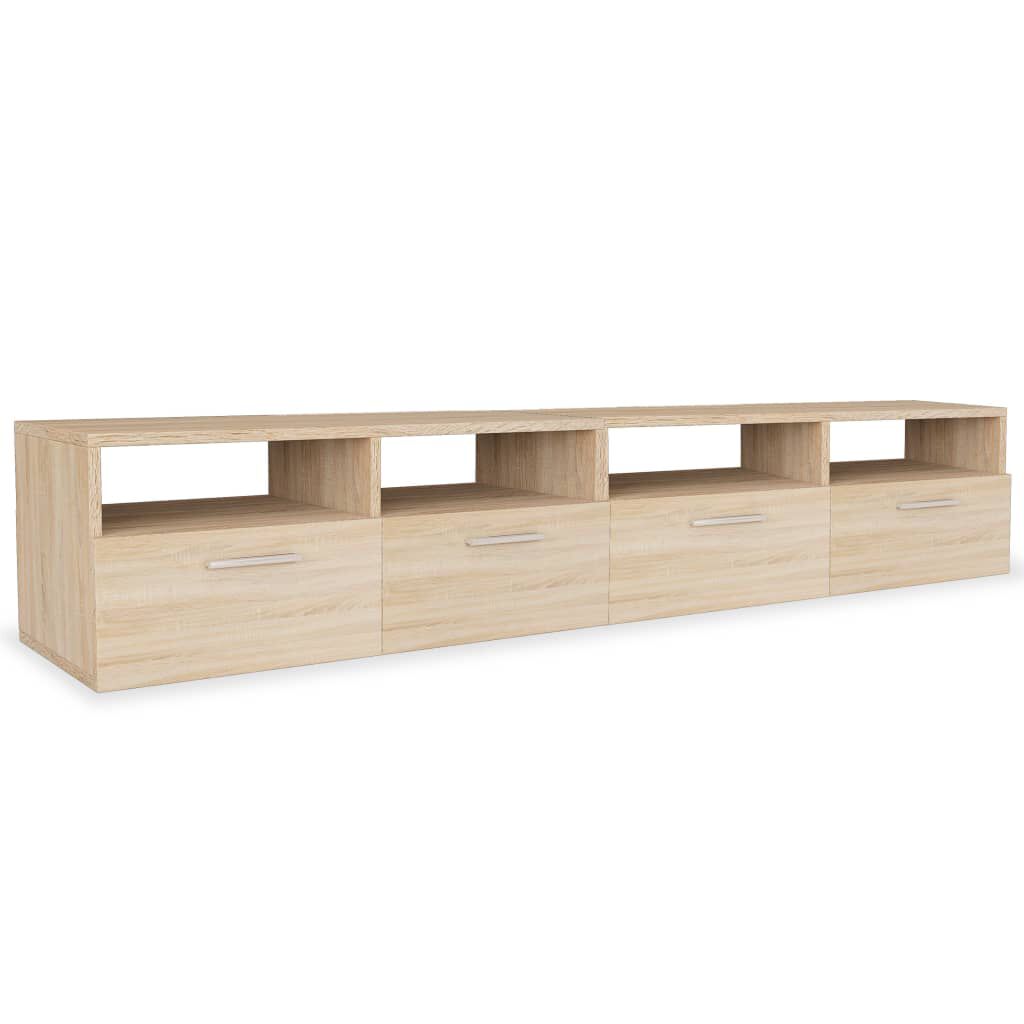 vidaXL خزانات تلفزيون 2 ق خشب صناعي 36x35x95 سم أوك