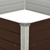 vidaXL حوض حديقة مرتفع بني 129×129×46 سم فولاذ مجلفن