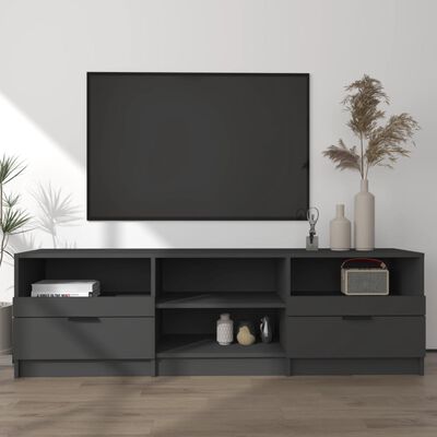 vidaXL خزانة تلفزيون أسود 150×33.5×45 سم خشب صناعي