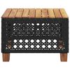 vidaXL طاولة حديقة لون أسود 36x55x55 سم بولي روطان وخشب أكاسيا