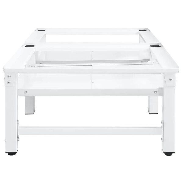 vidaXL قاعدة آلة الغسيل والتجفيف مع أرفف قابلة للسحب أبيض