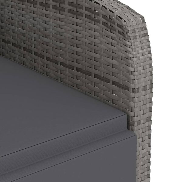 vidaXL طقم سفرة خارجي 11 قطعة مع وسائد بولي روطان رمادي