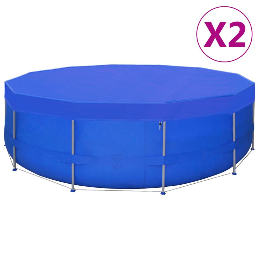 vidaXL أغطية حمام سباحة 2 ق بولي إيثيلين دائري 460 سم 90 جم/م²