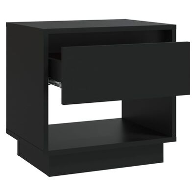 vidaXL خزانة جانب السرير أسود 45×34×44 سم خشب صناعي