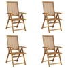 vidaXL كراسي حديقة قابلة للطي 4 ق خشب أكاسيا صلب