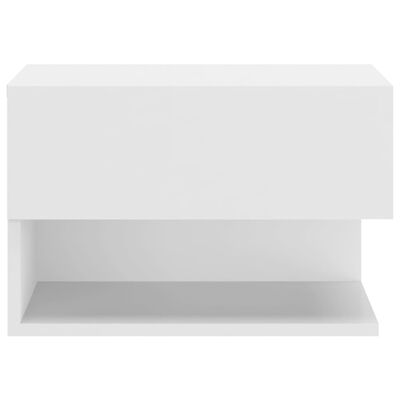vidaXL خزانة جانب السرير جدارية أبيض