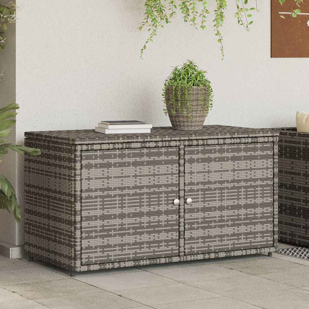 vidaXL خزانة تخزين حديقة لون رمادي 60.5x55x110 سم بولي روطان