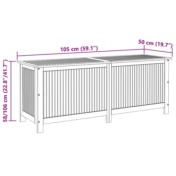 vidaXL صندوق تخزين للحديقة 150×50×58 سم خشب أكاسيا صلب