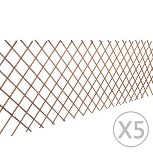 vidaXL سياج تعريشة صفصاف 5 ق 90x180 سم