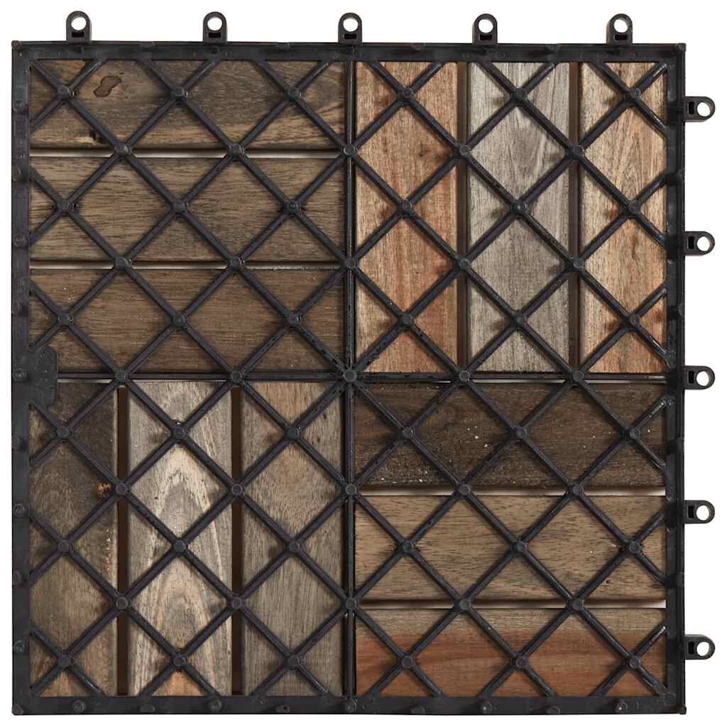 vidaXL بلاط أرضية 10 قطع تشطيب رمادي 30×30 سم خشب أكاسيا صلب