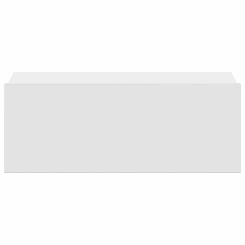 vidaXL منضدات سرير عائمة 2 ق لون أبيض 40×30×15 سم خشب صناعي