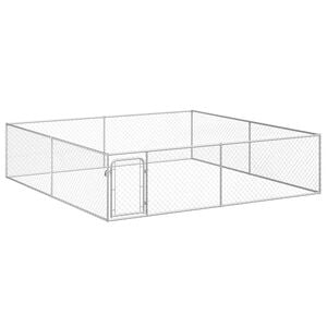 vidaXL بيت كلب خارجي فولاذ مجلفن 1x4x4 م