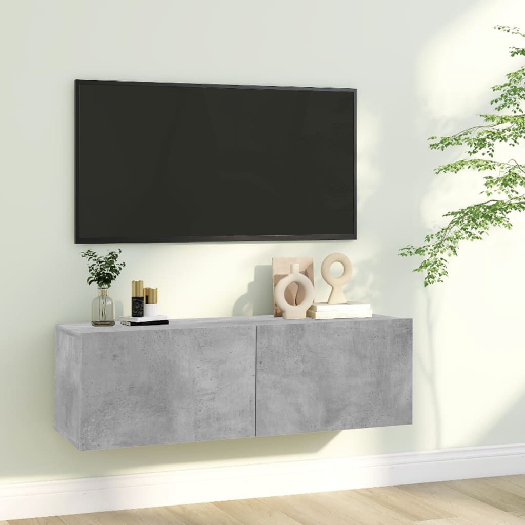 vidaXL خزانة تلفزيون لون رمادي أسمنتي 100×30×30 سم خشب صناعي