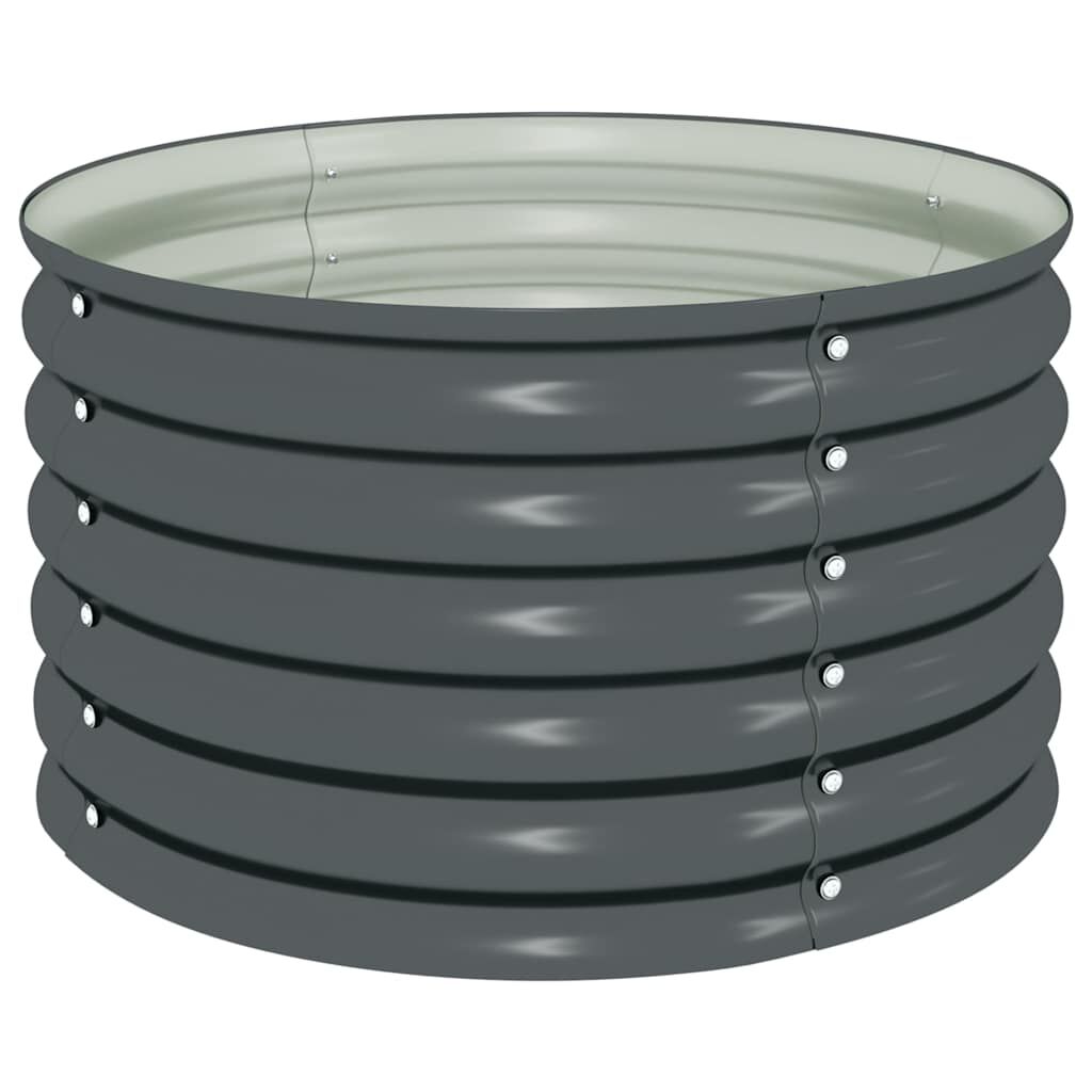 vidaXL حوض حديقة مرتفع 80×80×44 سم فولاذ مجلفن رمادي