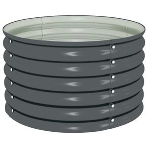 vidaXL حوض حديقة مرتفع 80×80×44 سم فولاذ مجلفن رمادي