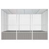 vidaXL قفص طيور لون رمادي 211,5x324,5x302,5 سم فولاذ مجلفن
