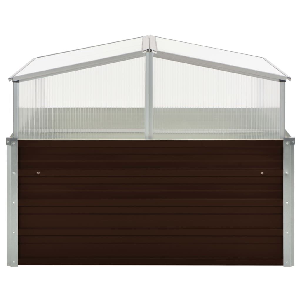vidaXL دفيئة بني 100×100×85 سم فولاذ مجلفن