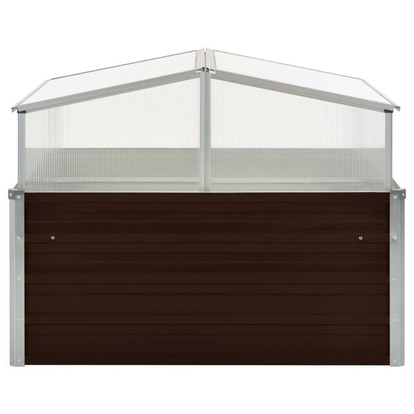vidaXL دفيئة بني 100×100×85 سم فولاذ مجلفن