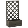 vidaXL حوض زرع تعريشة حديقة رمادي 50&times;25&times;90 سم خشب تنوب صلب