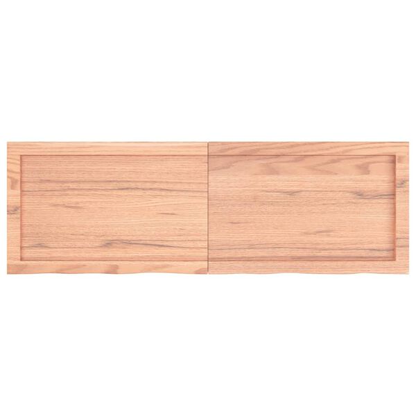 vidaXL سطح طاولة لون بني فاتح 120*40*(2-4) سم خشب بلوط صلب معالج