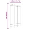 vidaXL مقسم غرفة 3-ألواح أبيض 120×200 سم قماش