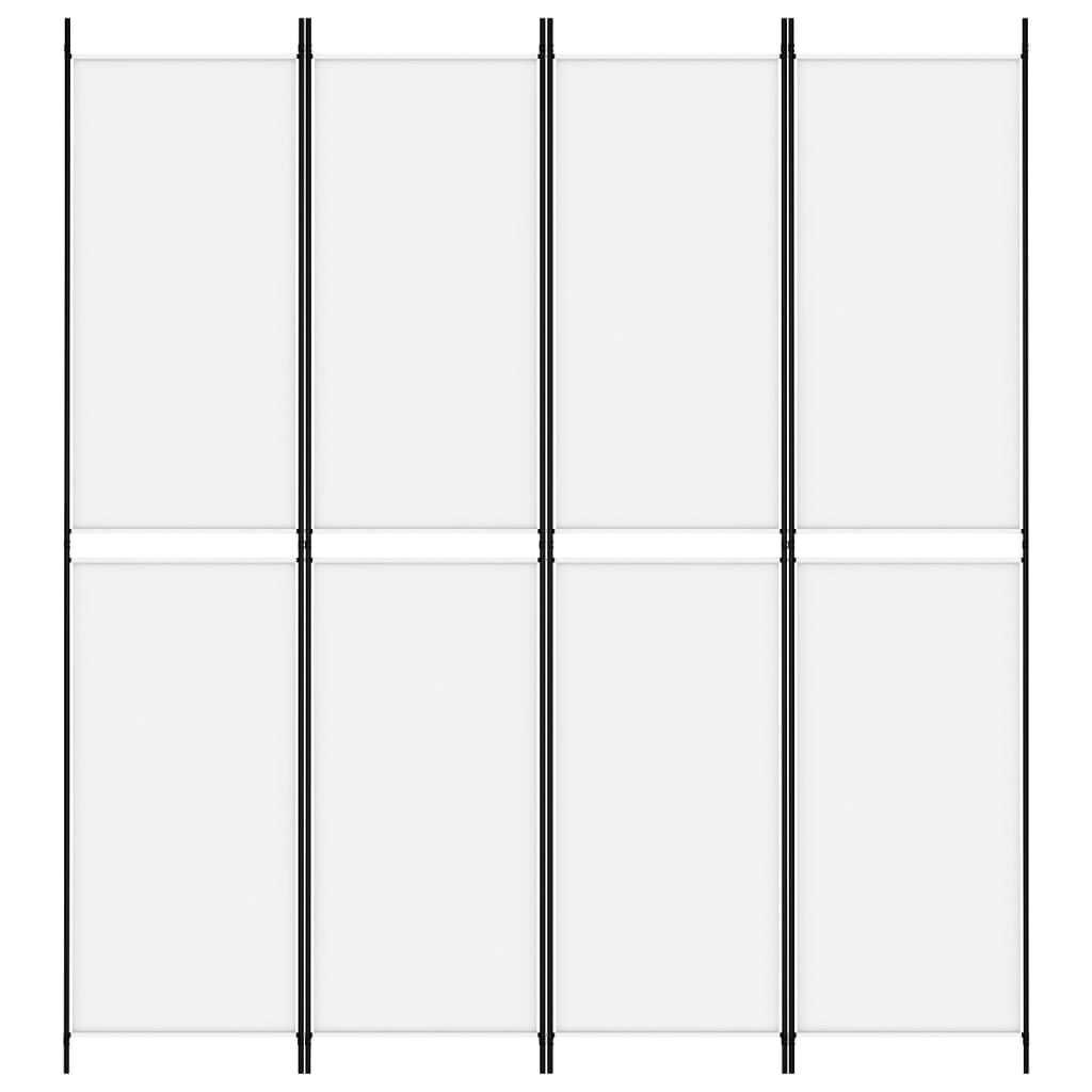 vidaXL مقسم غرفة 4-ألواح أبيض 200×220 سم قماش