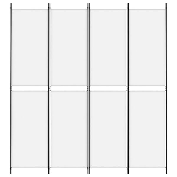 vidaXL مقسم غرفة 4-ألواح أبيض 200×220 سم قماش