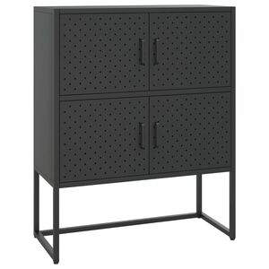 vidaXL خزانة مرتفعة لون أسود 100x35x80 سم فولاذ