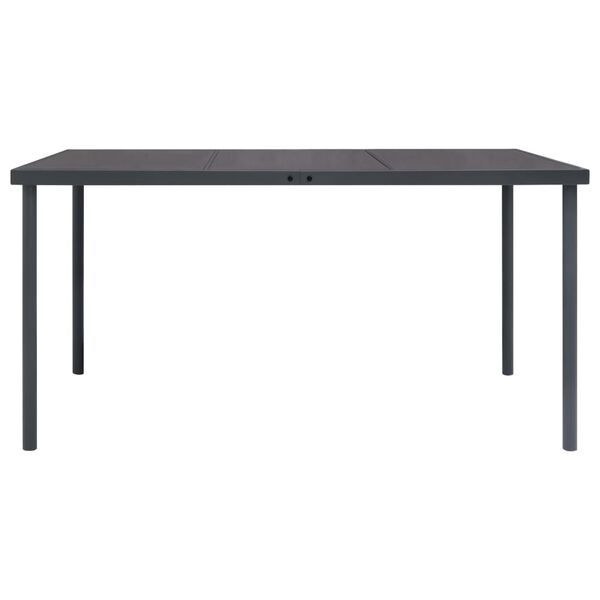 vidaXL طاولة سفرة خارجية 150×90×74 سم فولاذ