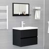 vidaXL مرآة حمام لون أسود 60×10.5×37 سم خشب صناعي