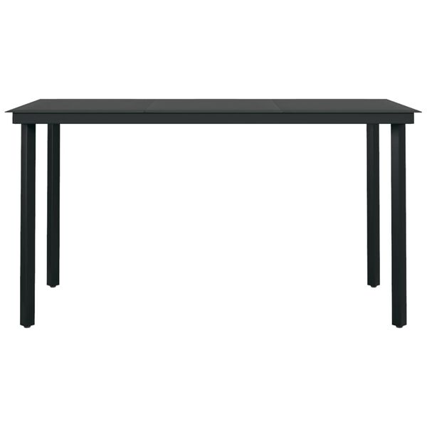 vidaXL عدد 5 قطع طقم سفرة حديقة رمادي وأسود