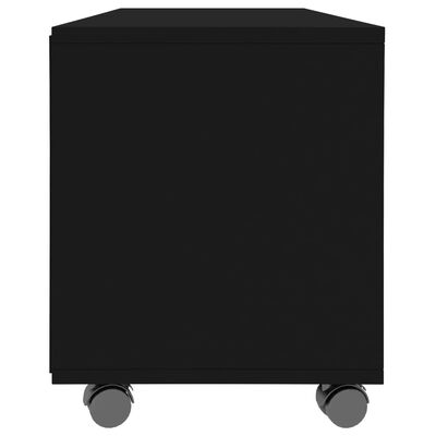 vidaXL خزانة تلفزيون بعجلات لون أسود 90×35×35 سم خشب صناعي