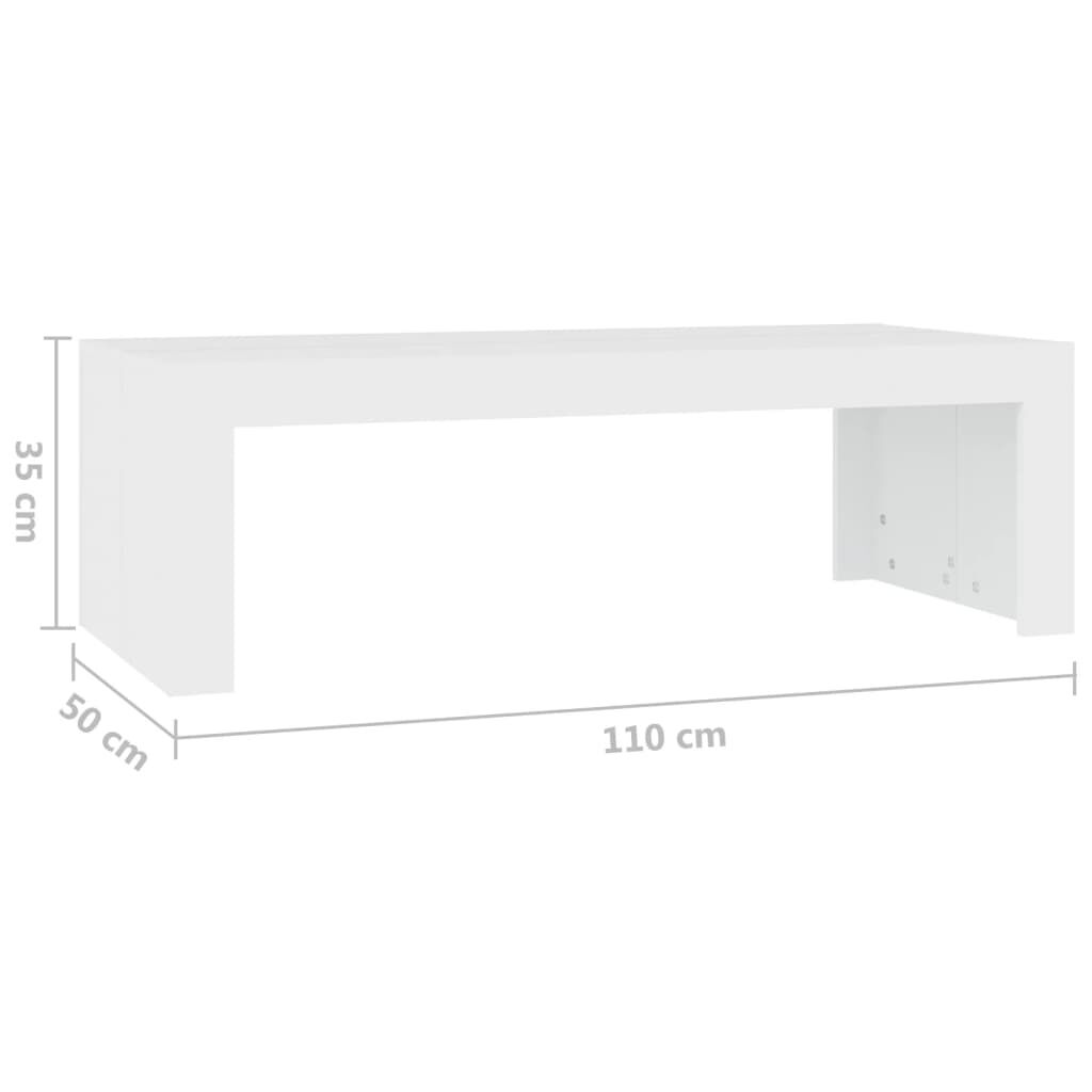 vidaXL طاولة قهوة أبيض 110×50×35 سم خشب صناعي