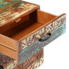 vidaXL خزانة جانب السرير منحوتة يدويًا 40×30×50 سم خشب مستصلح صلب