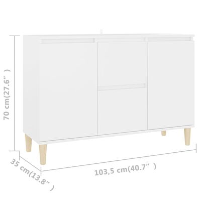 vidaXL خزانة جانبية أبيض 103.5×35×70 سم خشب صناعي