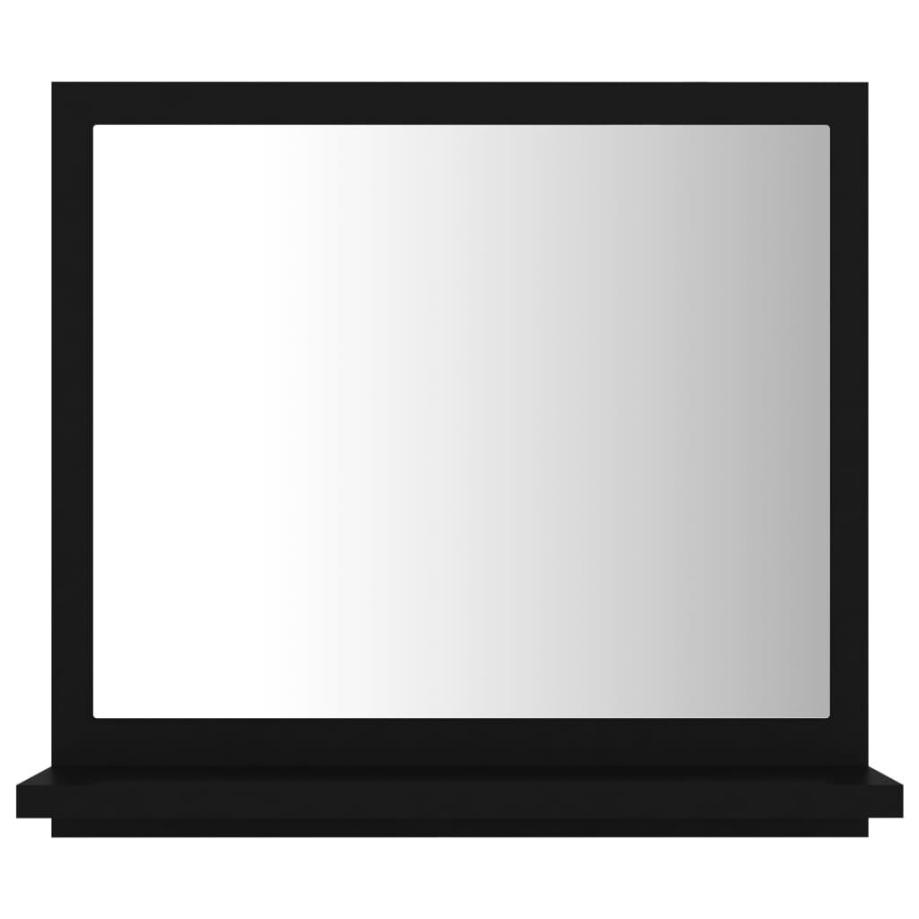 vidaXL مرآة حمام لون أسود 40×10.5×37 سم خشب صناعي