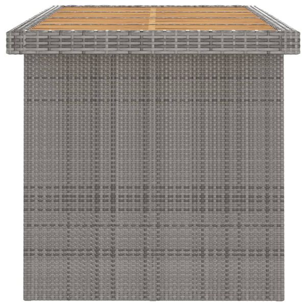 vidaXL طقم سفرة خارجي 11 قطعة مع وسائد بولي روطان رمادي