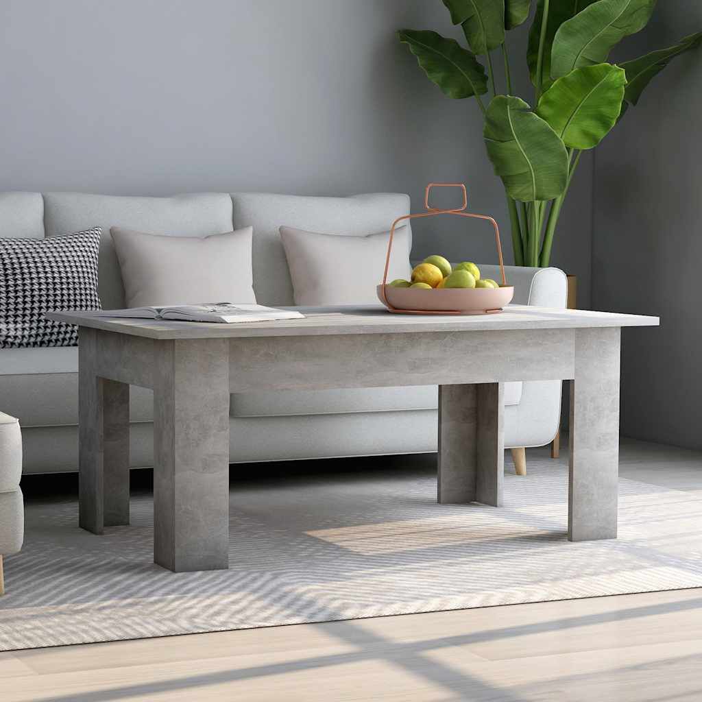 vidaXL طاولة قهوة لون رمادي أسمنتي 100×60×42 سم خشب صناعي