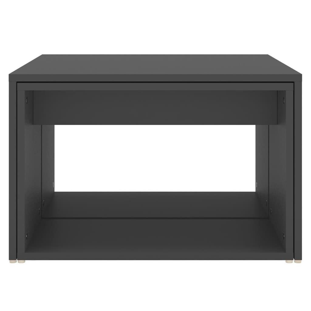 vidaXL عدد 3 قطع طقم طاولات قهوة متداخلة رمادي 60×60×38 سم خشب صناعي