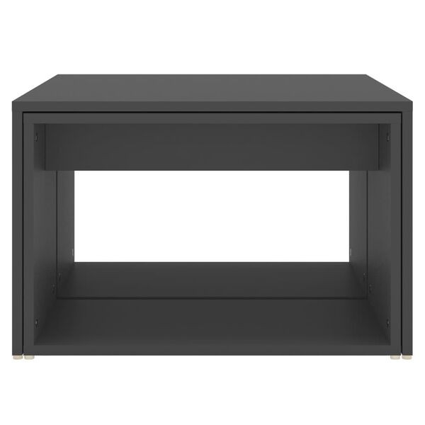 vidaXL عدد 3 قطع طقم طاولات قهوة متداخلة رمادي 60×60×38 سم خشب صناعي