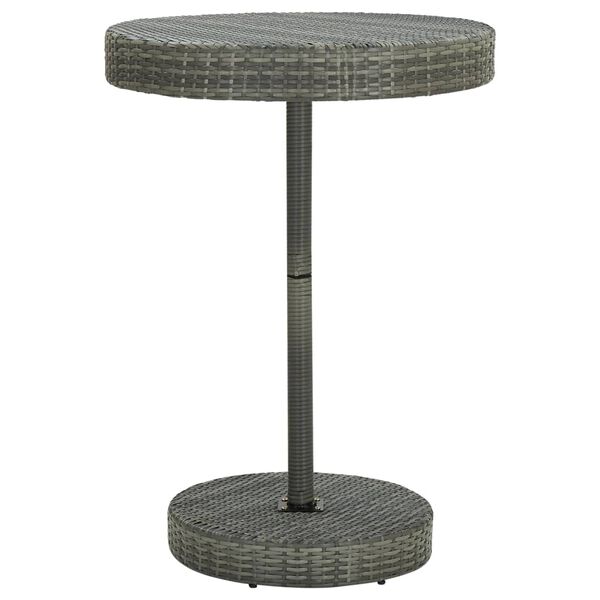 vidaXL طاولة حديقة رمادي 75.5×106 سم بولي روطان