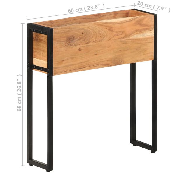 vidaXL حوض زرع 60×20×68 سم خشب أكاسيا صلب