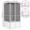 vidaXL قفص طيور لون رمادي 211,5x107x111 سم فولاذ مجلفن