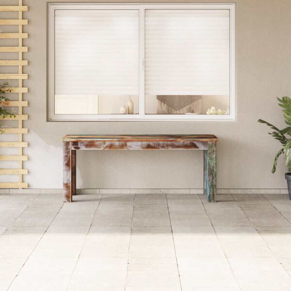 243454 vidaXL دكة خشب صلب مستصلح 110x35x45 سم
