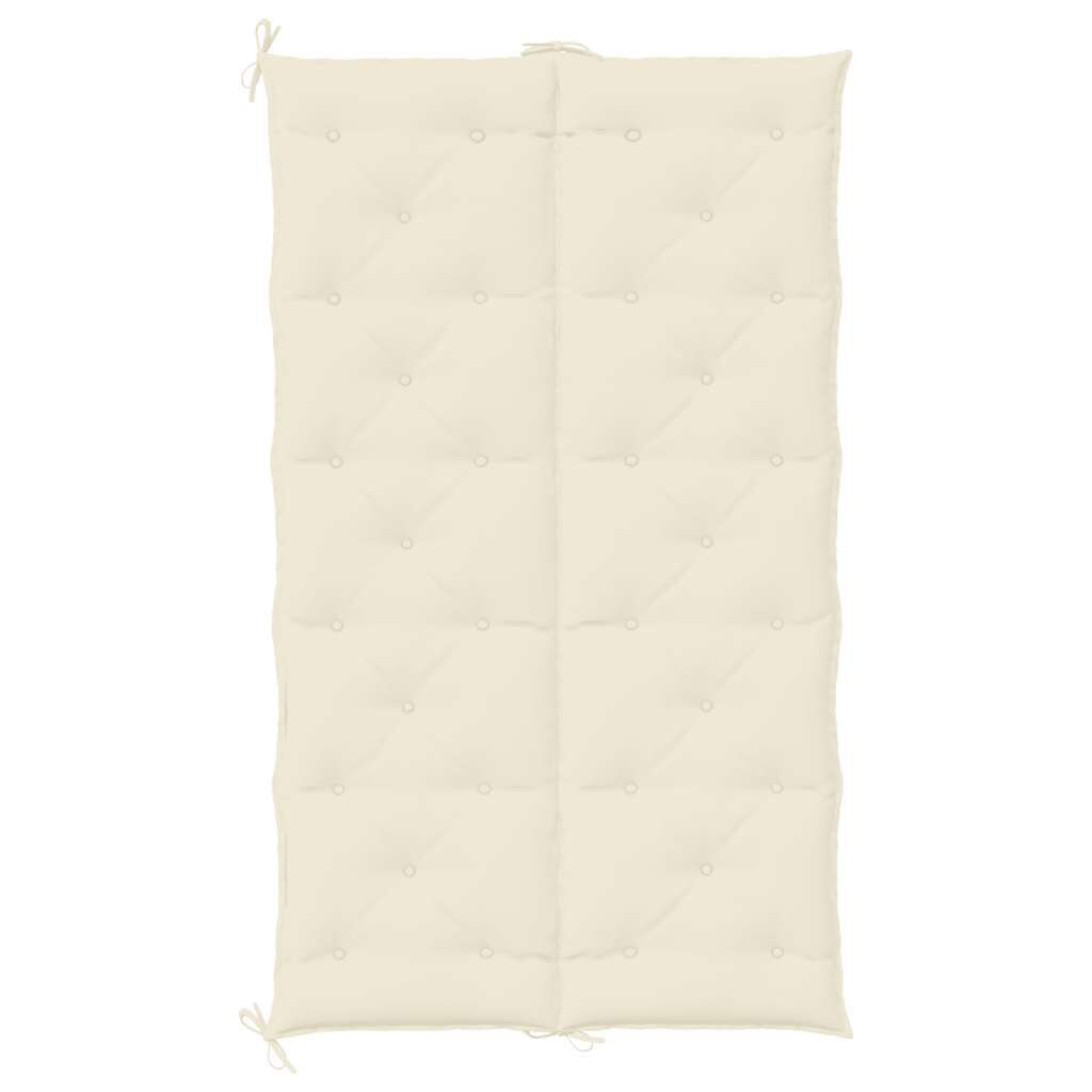 vidaXL وسادة مقعد طويل للحديقة أبيض كريمي 7x(50+50)x180سم قماش أكسفورد