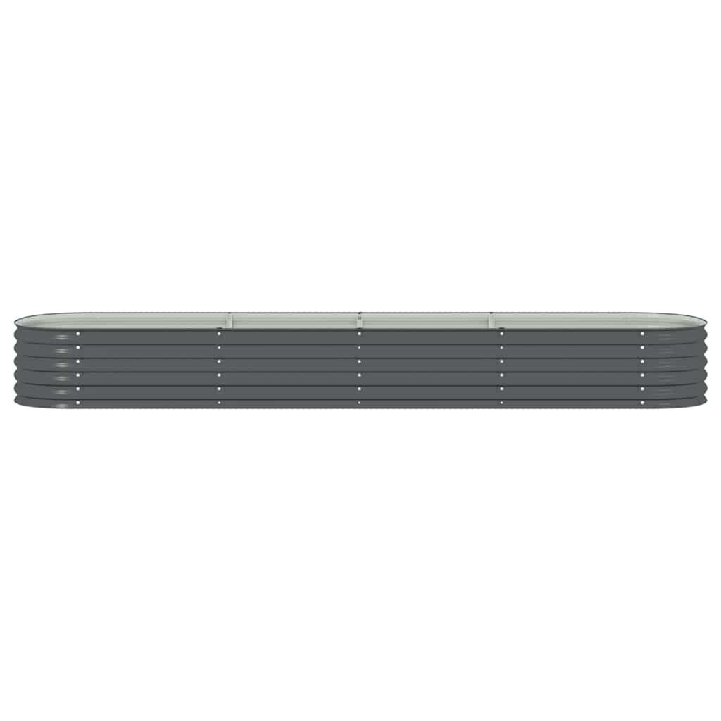 vidaXL حوض حديقة مرتفع 400×80×44 سم فولاذ مجلفن رمادي
