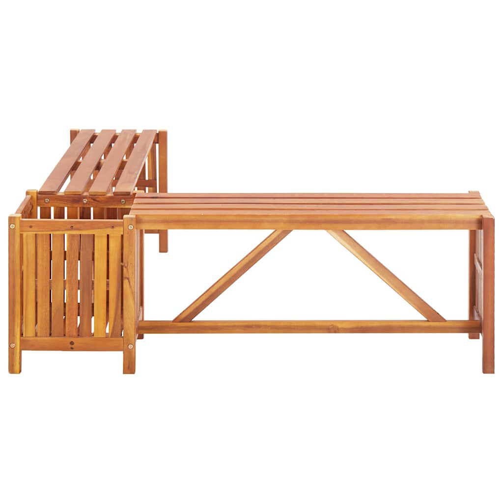 vidaXL مقعد زاوية حديقة مع حوض زرع 117×117×40 سم خشب سنط صلب