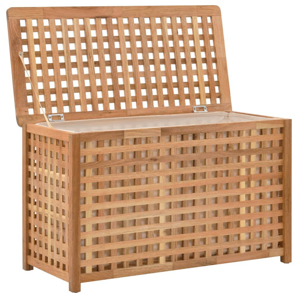 vidaXL صندوق غسيل 77.5×37.5×46.5 سم خشب جوز صلب