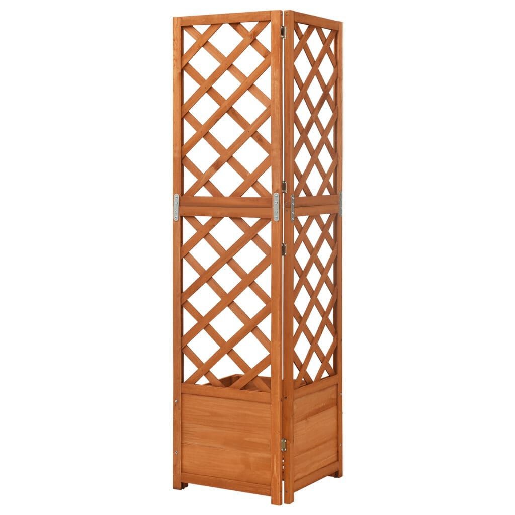 vidaXL حوض تعريشة ركني 40×40×150 سم خشب تنوب صلب