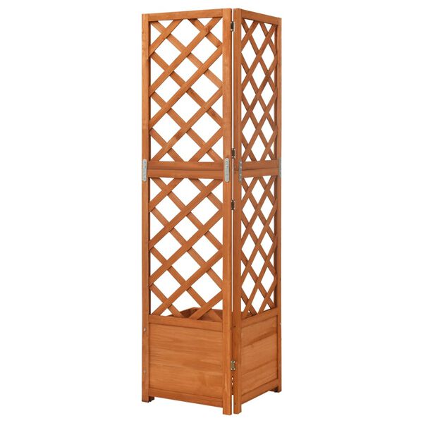 vidaXL حوض تعريشة ركني 40×40×150 سم خشب تنوب صلب